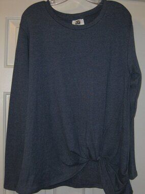NY Threads Long Sleeve Bottom Knot XL Women's Blue Shirt